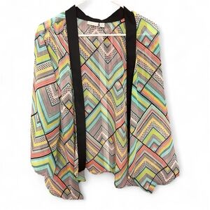 Kim Rogers Vibrant Multicolor kimono Blazer